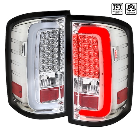 Spec-D Tuning 14-16 GMC Sierra LED Tail Lights - Chrome LT-SIE14CLED-TM